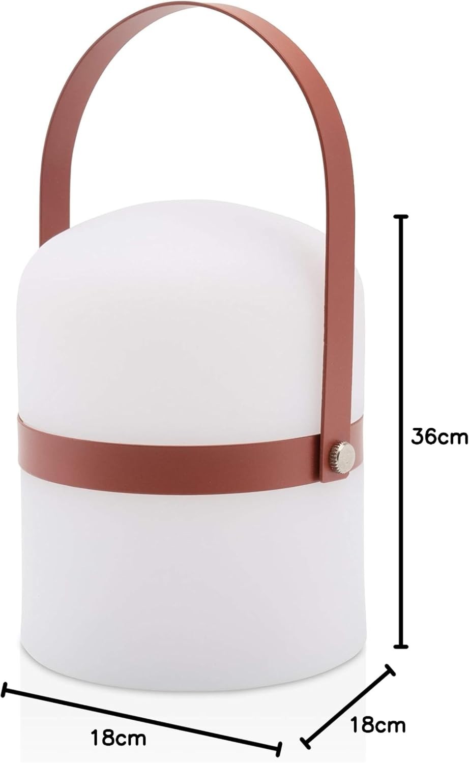 LED Lantern Terracotta 26.5cm Portable Rechargeable