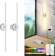 Rechargeable LED Wall Lights 15 Colors Remote Touch Dimmer 80CM Battery