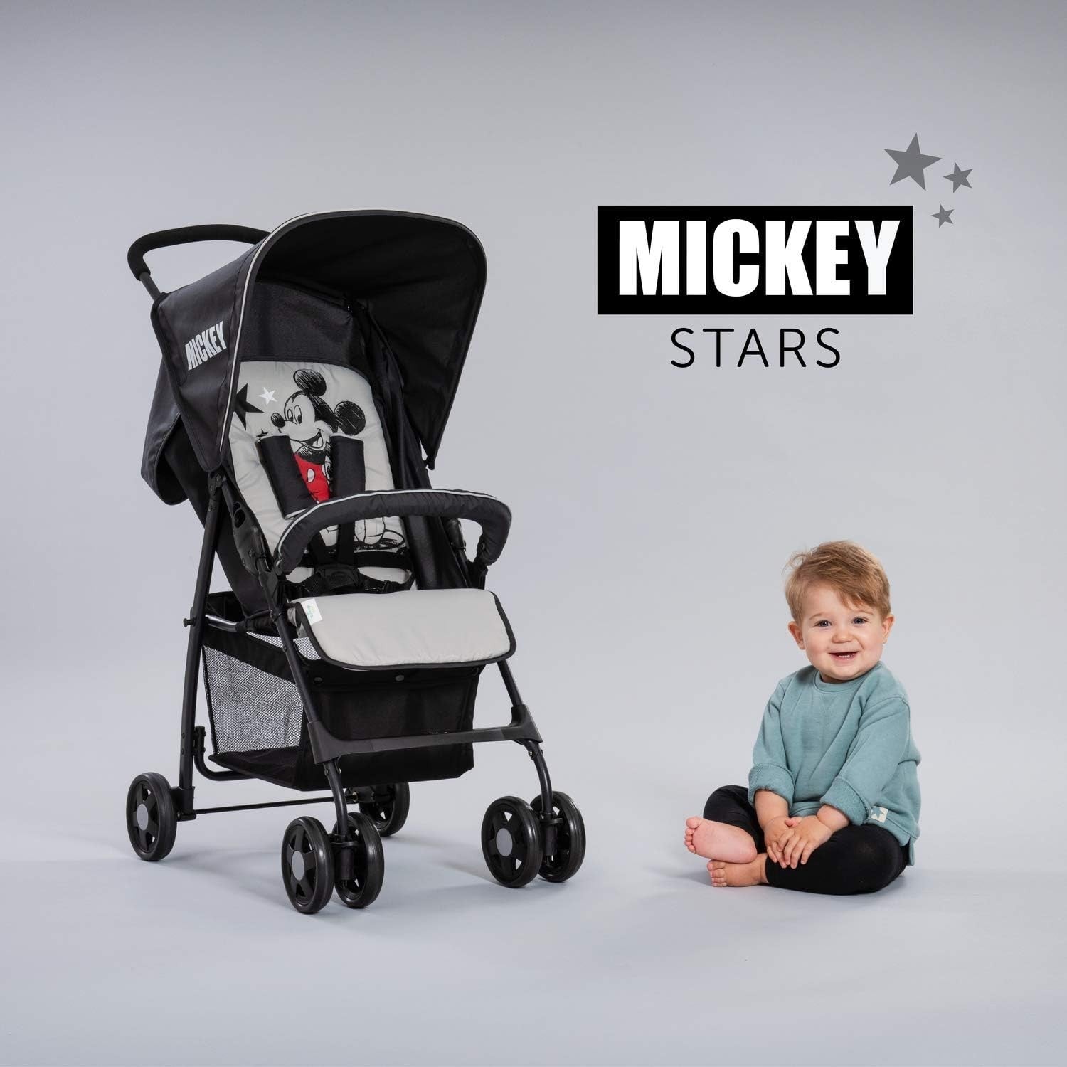 Mickey Stars Travel Pushchair Ultra Lightweight 5.9kg Compact Fold Buggy