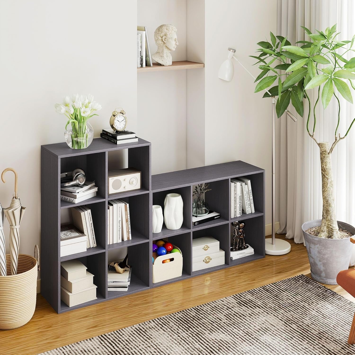 Modern 6-Cube Bookcase Storage Unit Freestanding Display Shelf for Home