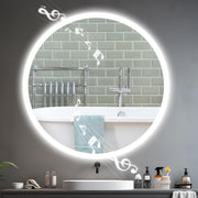 Bluetooth LED Vanity Mirror with Demister, Dimmable 3-Color Lights, 70x70cm