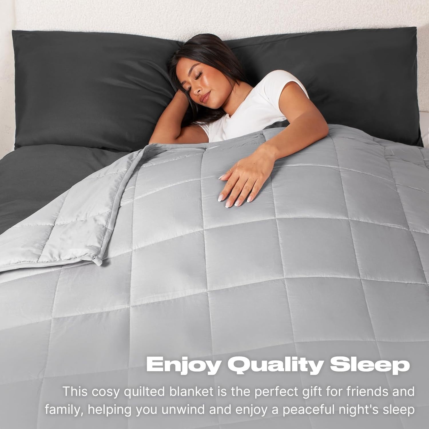 Weighted Blanket Adults Silver Grey 6kg 125x180cm Calming Sleep Aid
