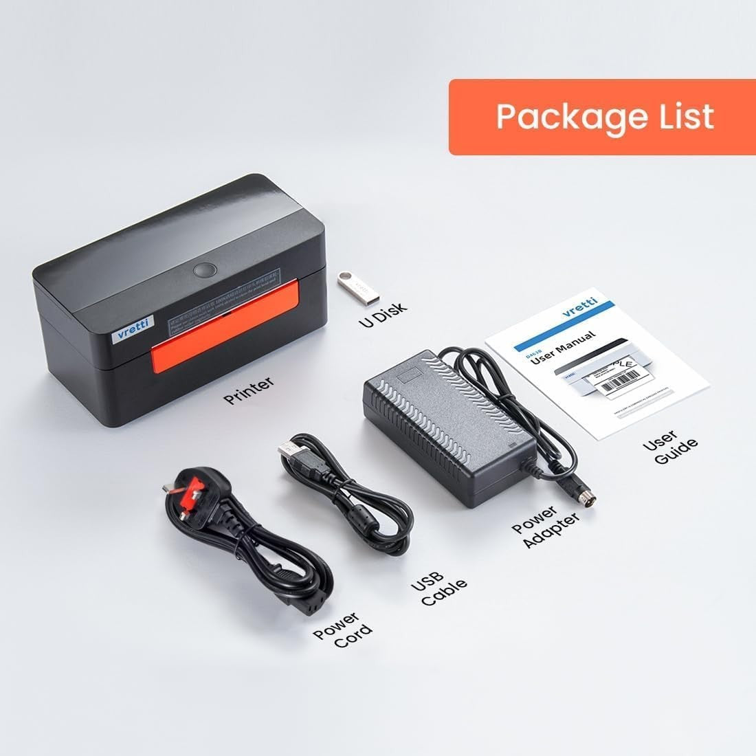 WiFi Thermal Shipping Label Printer 4x6 Wireless Black Orange Printer