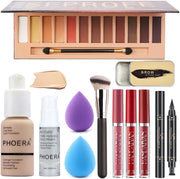 All In One Makeup Set 12 Color Palette Foundation Lipstick Kit