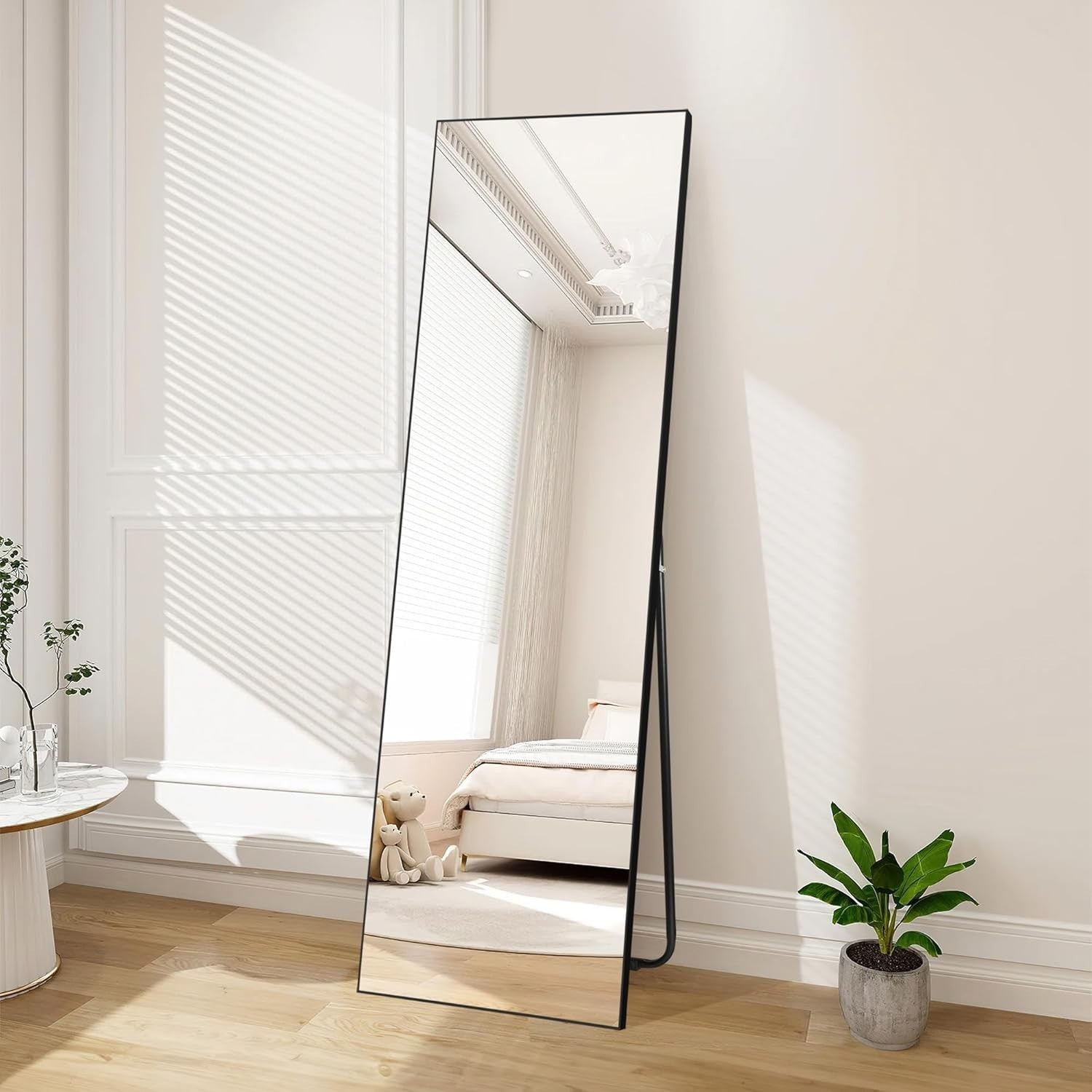 Full Length Standing Mirror 150x51cm | Black Frame | Bedroom & Living Room