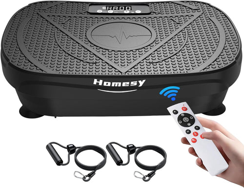 Black Vibration Plate Exercise Machine Whole Body Workout Fat Burn Home