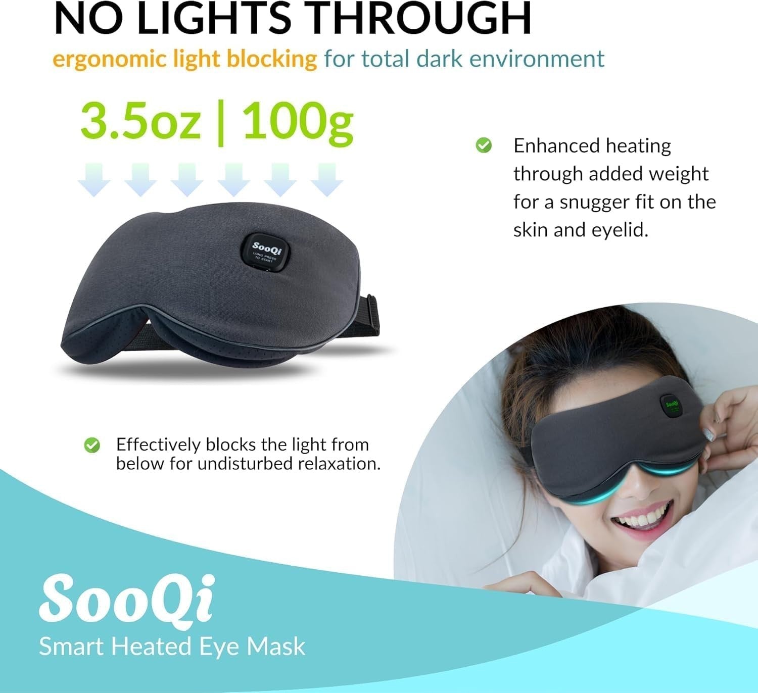 Rechargeable Heated Eye Mask Weighted Dry Eye Sleep Relief