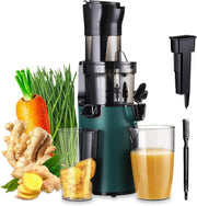 Green Compact Cold Press Juicer 3.1in Wide Chute BPA Free Reverse