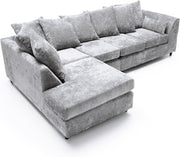 Light Grey L-Shape 5 Seater Modular Corner Sofa Left Hand Fabric Couch