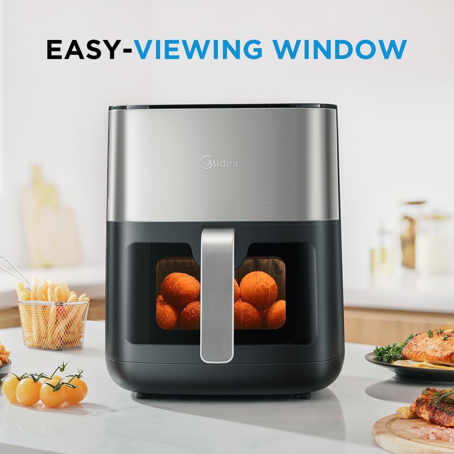 6.5L Digital Air Fryer WiFi | Dual Heating, LED Touch, Oil-Free, Window View