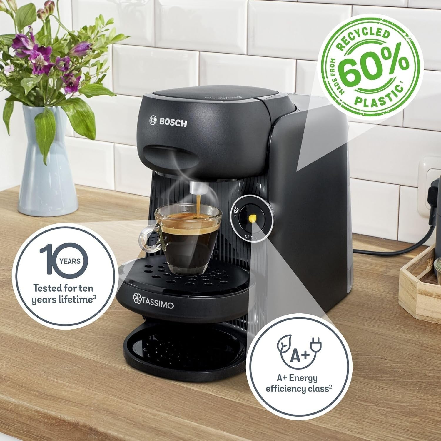 Pod Coffee Machine with One-Touch Brewing | Intensity Boost | Compact 0.7L