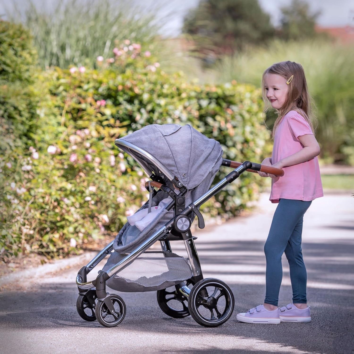3 in 1 Dolls Pram Pushchair Bassinet Adjustable Handle Toy