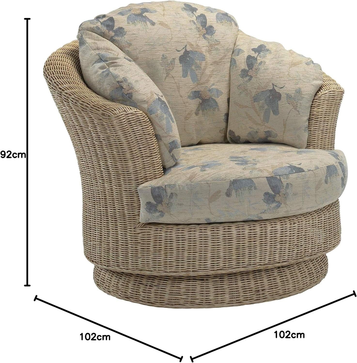 Swivel Rattan Armchair Indoor Circular Lounge Chair with Cushions 360°
