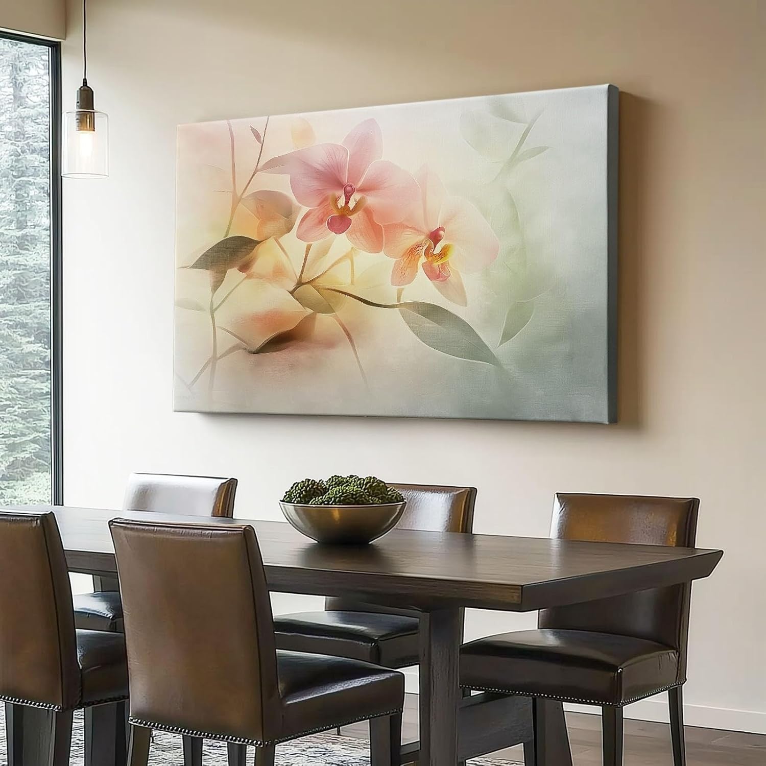 Orchid Canvas Wall Art 30x20cm Watercolour Floral Print Decor