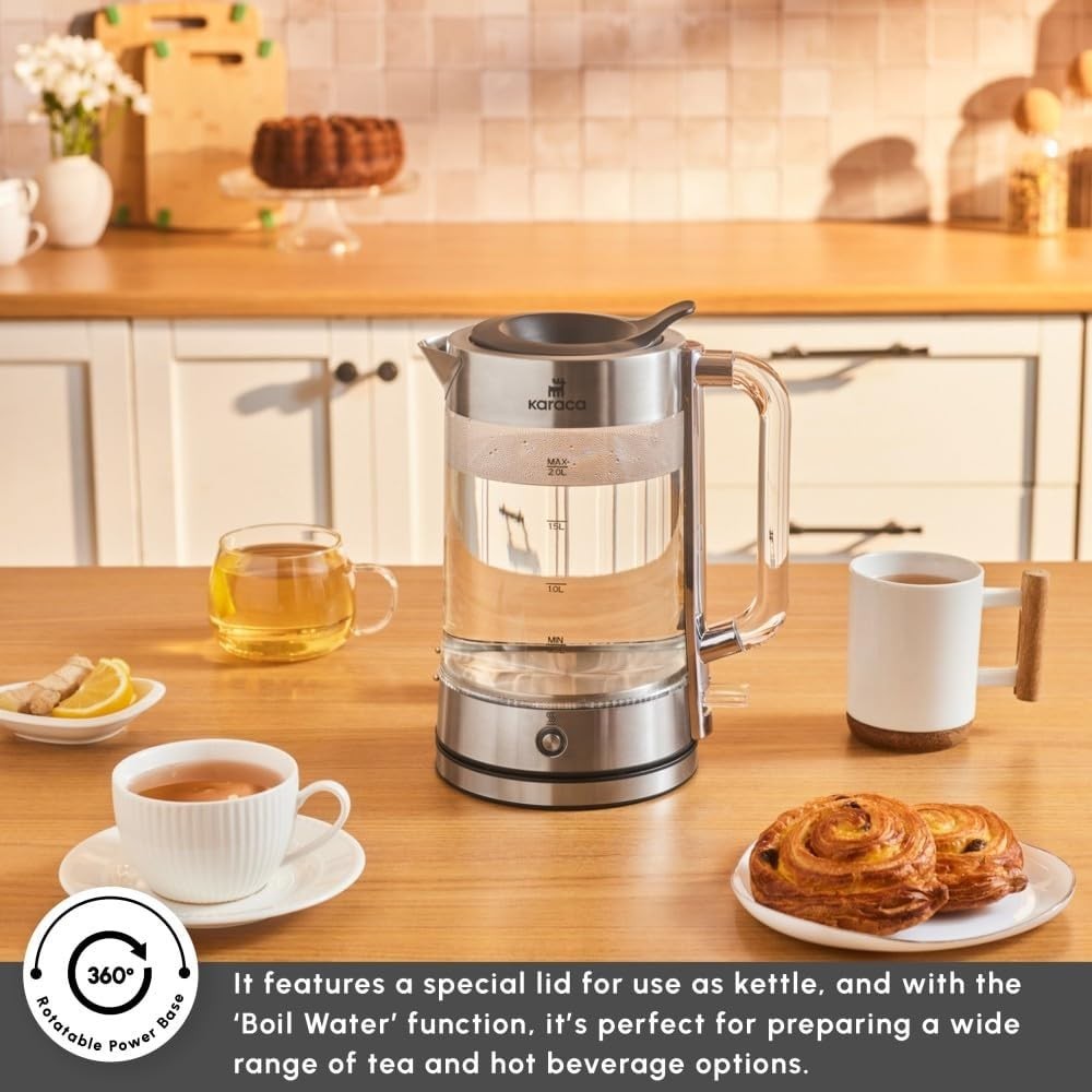Electric Glass Tea Maker 2.8L 2200W Borosilicate Kettle Keep Warm