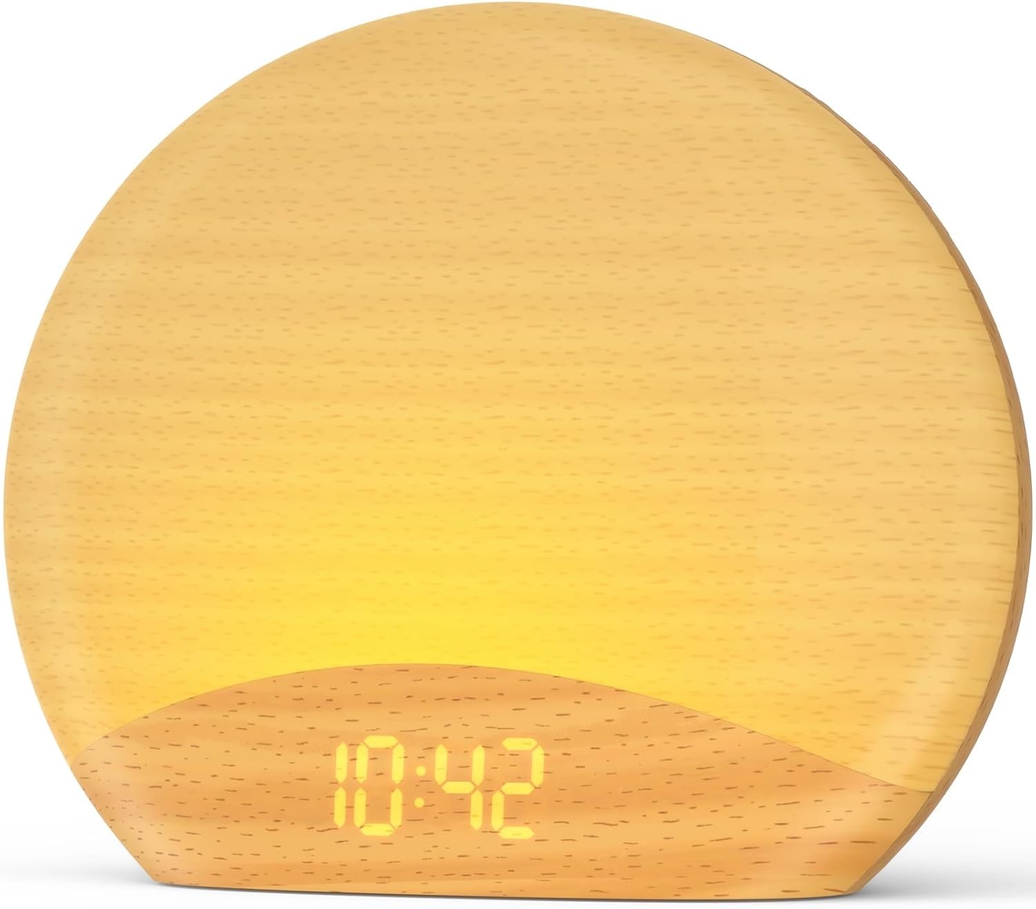 Sunrise Alarm Clock Wake Up Light Bluetooth Speaker FM Radio Wooden Design
