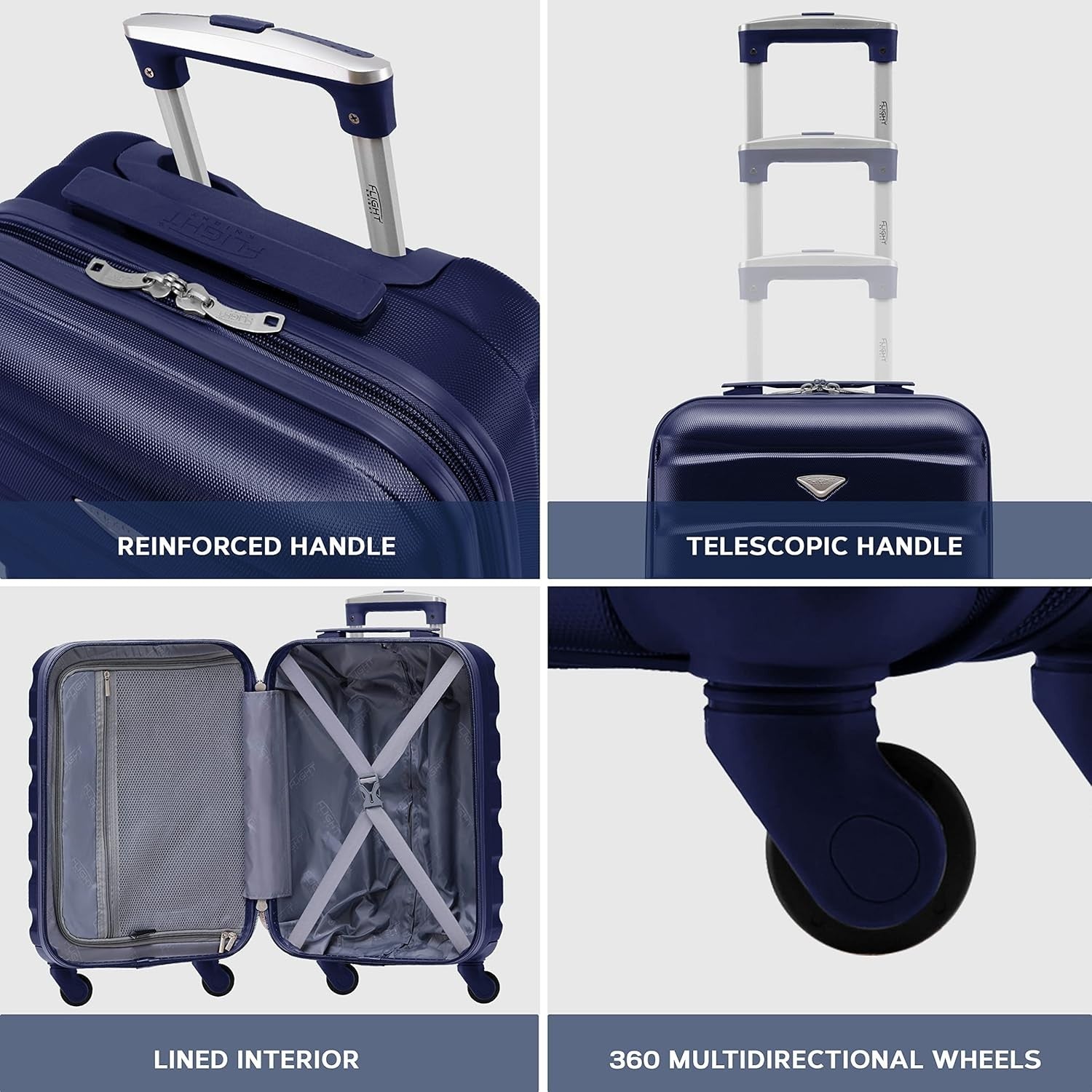 Medium 25” Check In Suitcase ABS Hard Case 4 Wheel Spinner Lock