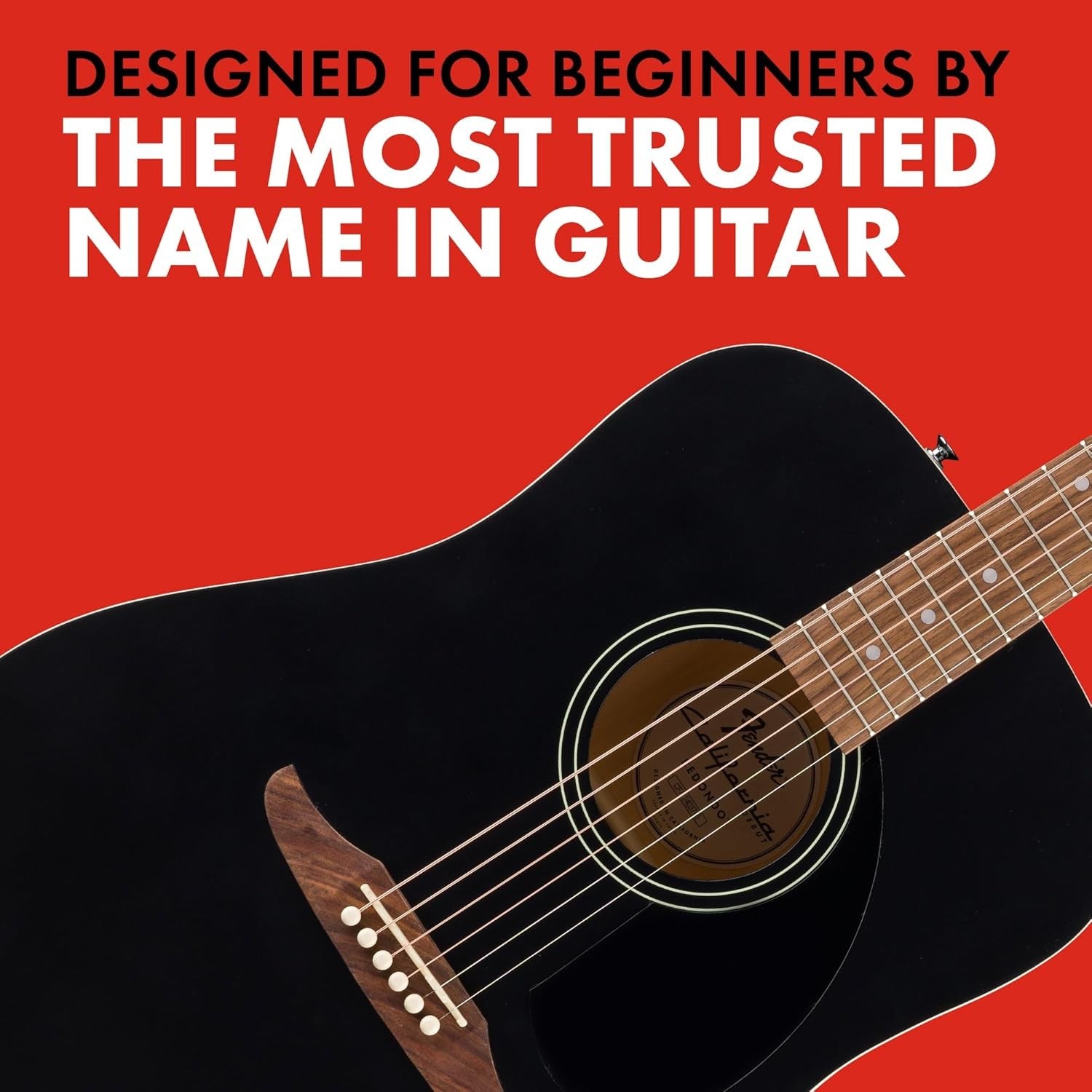 Dreadnought Acoustic Guitar Spruce Top Black Full Size