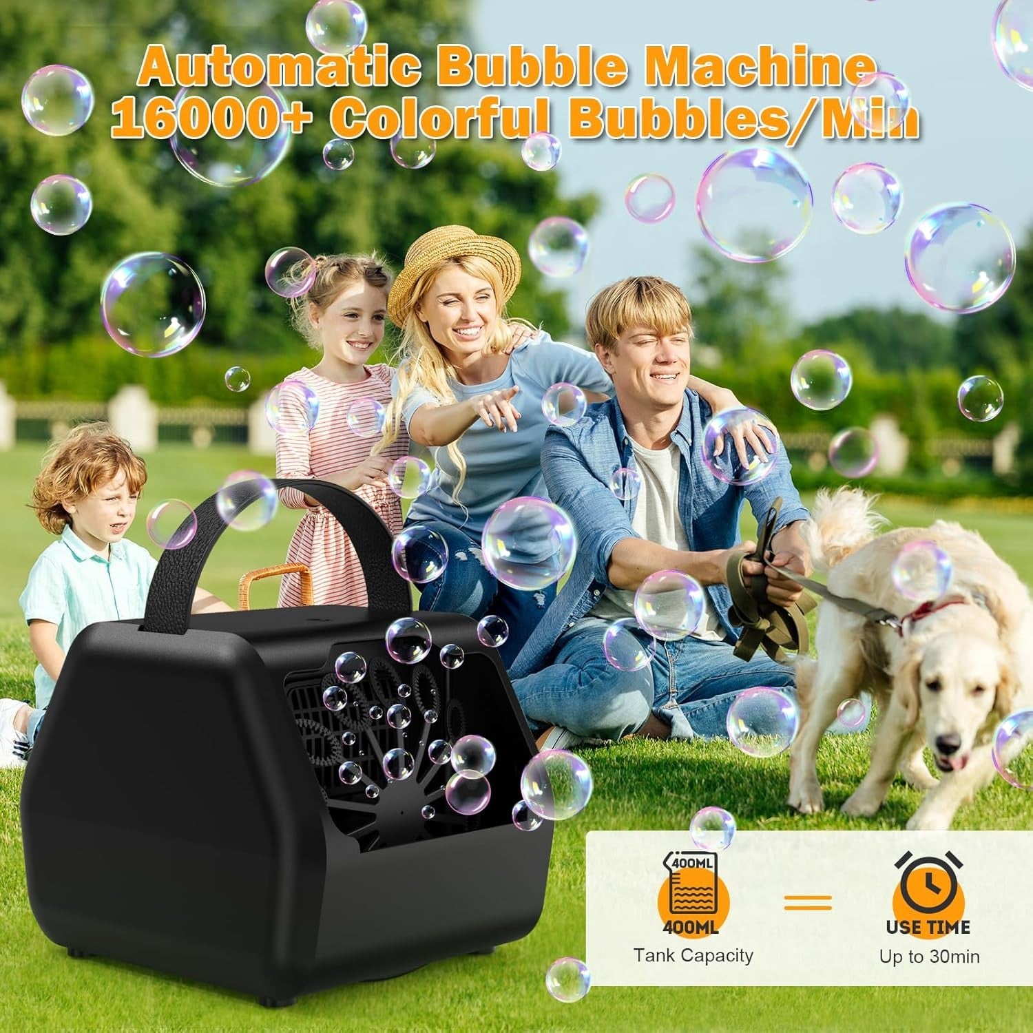 Bubble Machine 16000 Bubble 2 Speed USB Battery Portable