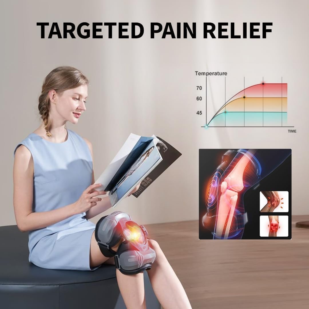 Heated Knee Massager Infrared Vibration Brace for Arthritis & Joint Pain