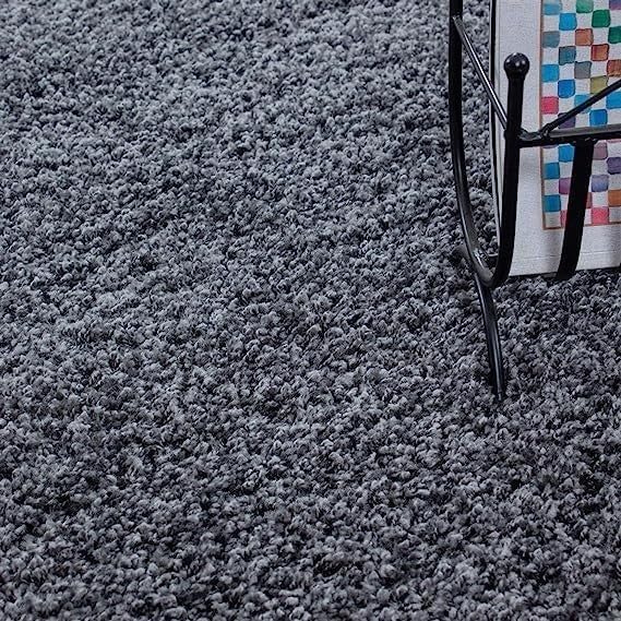 Extra Large Shaggy Rug 160x230cm 5cm Thick Soft High Pile Dark Grey Carpet