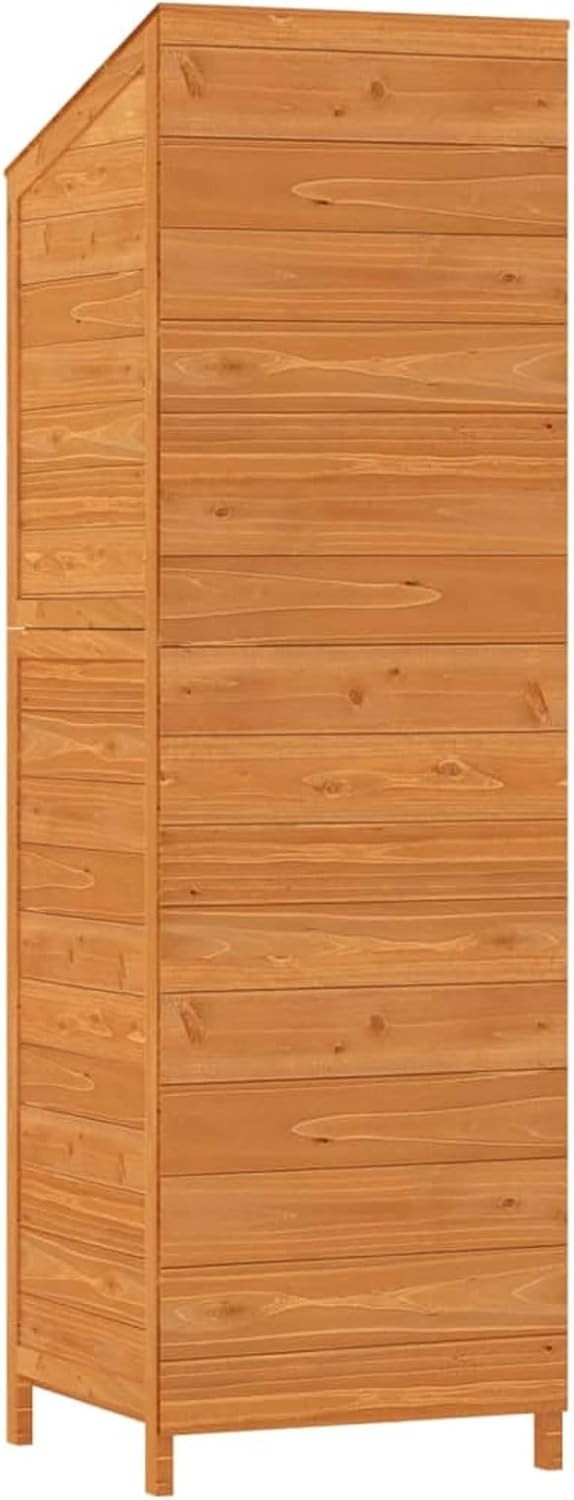 Wooden Garden Shed Outdoor Storage Cabinet with Shelves Weatherproof Brown