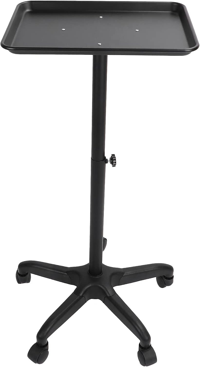 Salon Tray Cart with Wheels Adjustable Height Tattoo Beauty Trolley Stand