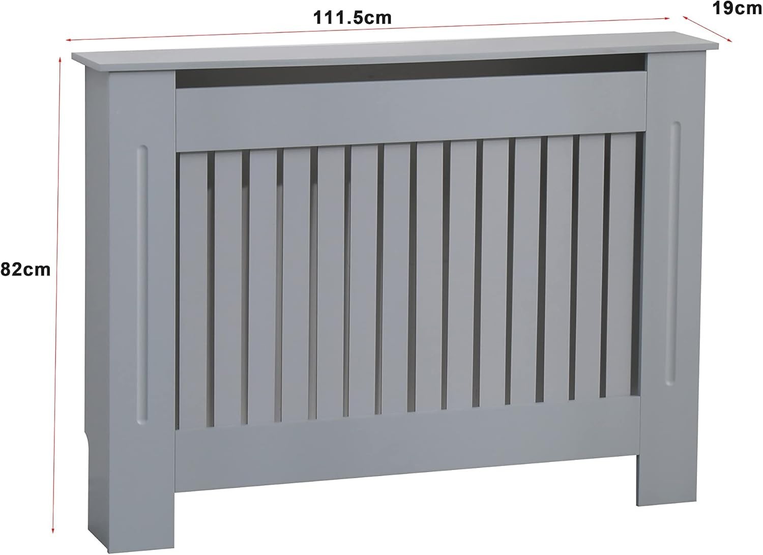 Medium Grey Radiator Cover | Modern MDF Vertical Slat Cabinet – Elegant Design
