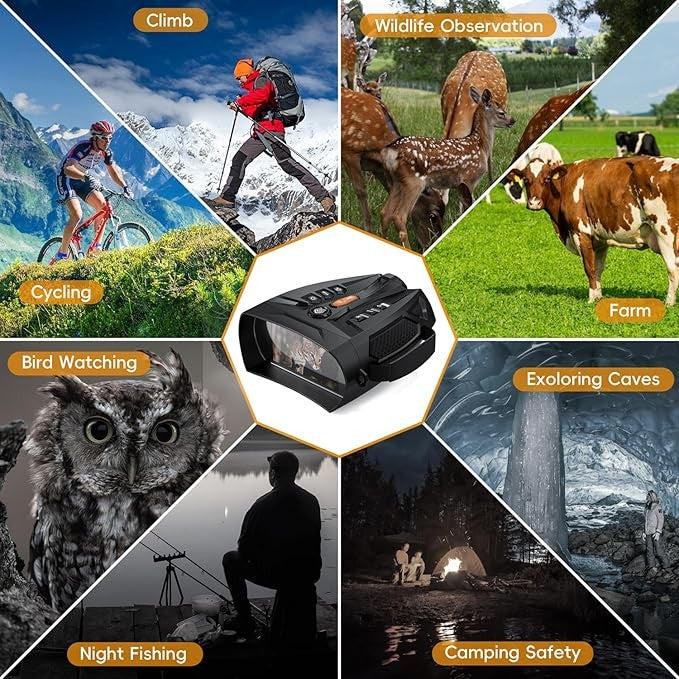 4" Night Vision Goggles 10x Zoom HD Display | Rechargeable 5000mAh Scope