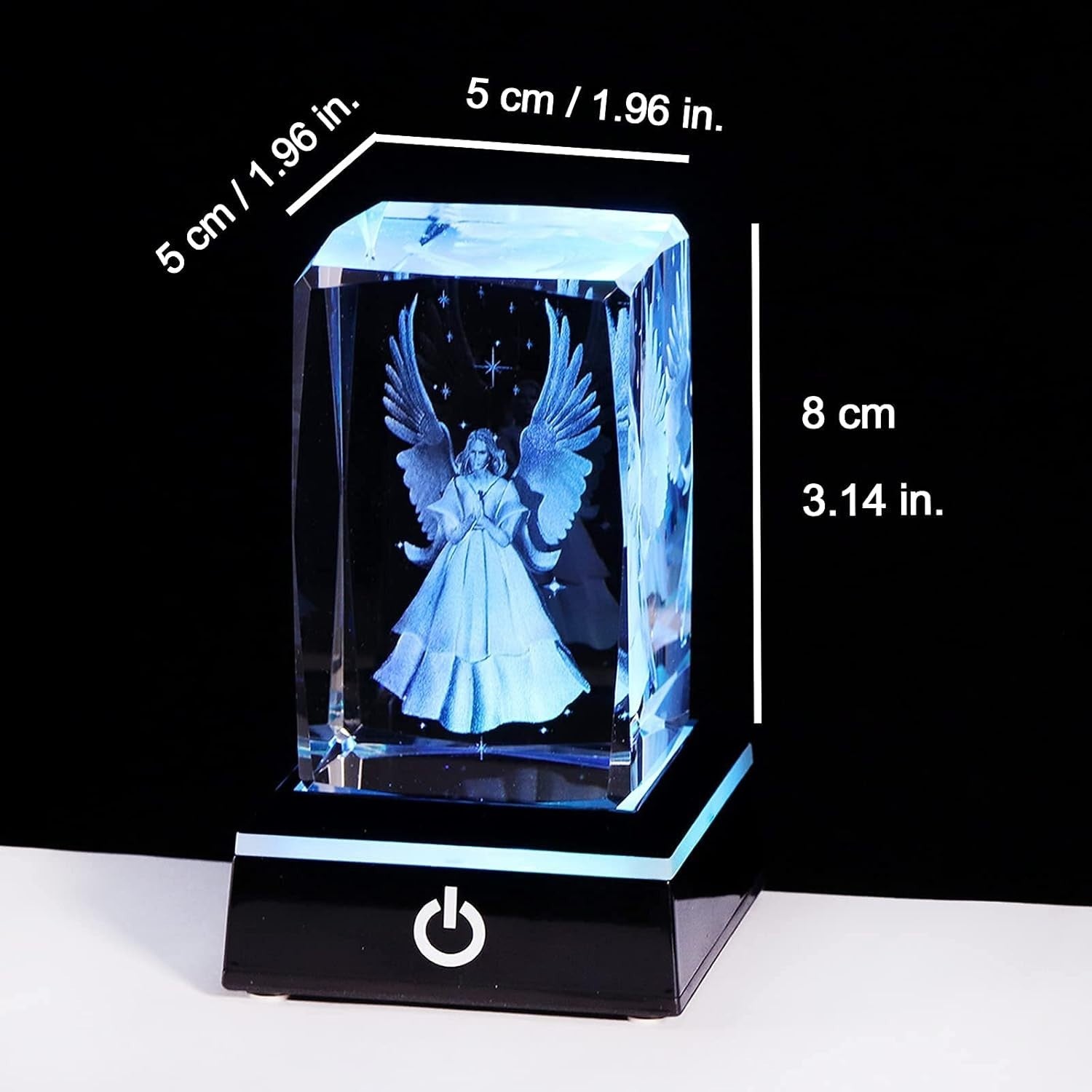 Guardian Angel Crystal Figurine with LED Lights Bereavement Sympathy Gift Decor