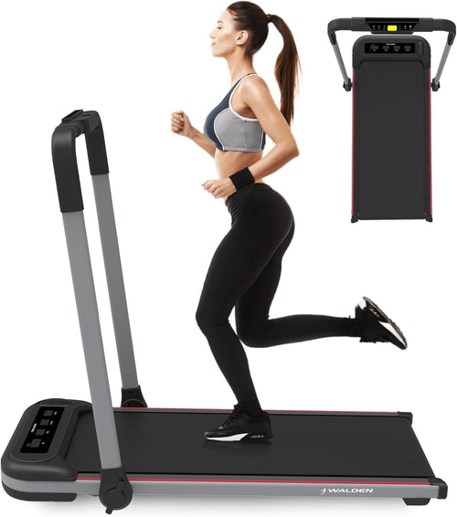 Compact Folding Treadmill with Handle 12-Program Quiet Under-Desk Walking Pad