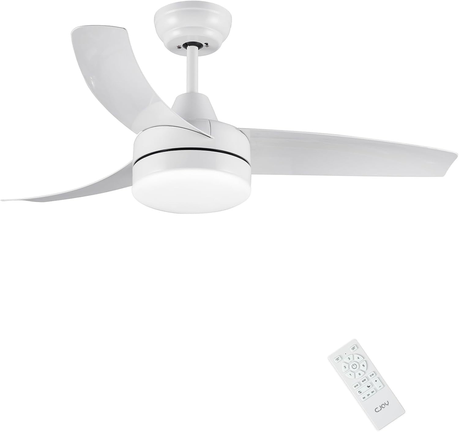 CJOY 42" Ceiling Fan with Light, 6 Speeds, Dimmable LED, Remote Control