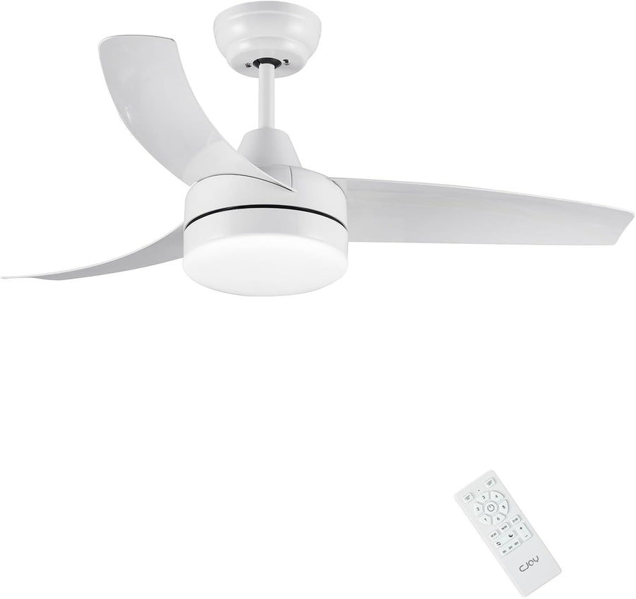 CJOY 42" Ceiling Fan with Light, 6 Speeds, Dimmable LED, Remote Control