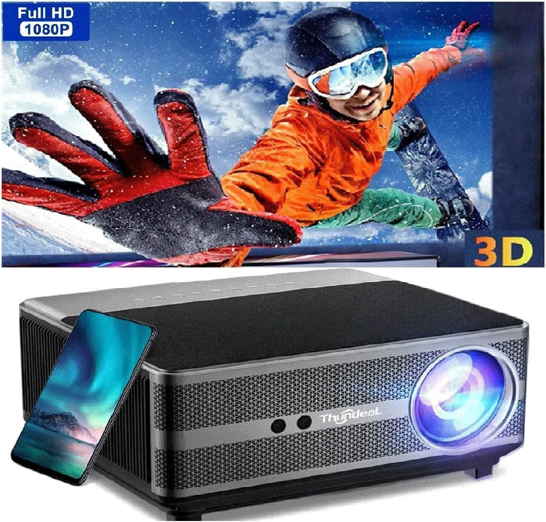 Full HD 1080P Android Projector 30000 Lumens WiFi Bluetooth 300"
