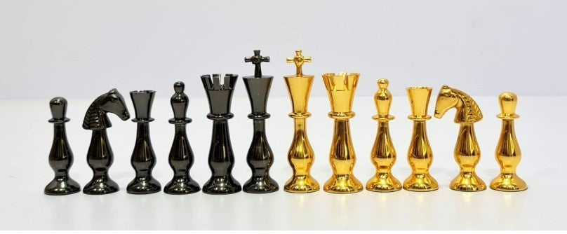 Luxury 3.5" Brass Chess Pieces Set – Weighted Metal Chessmen for 10–16" Boards