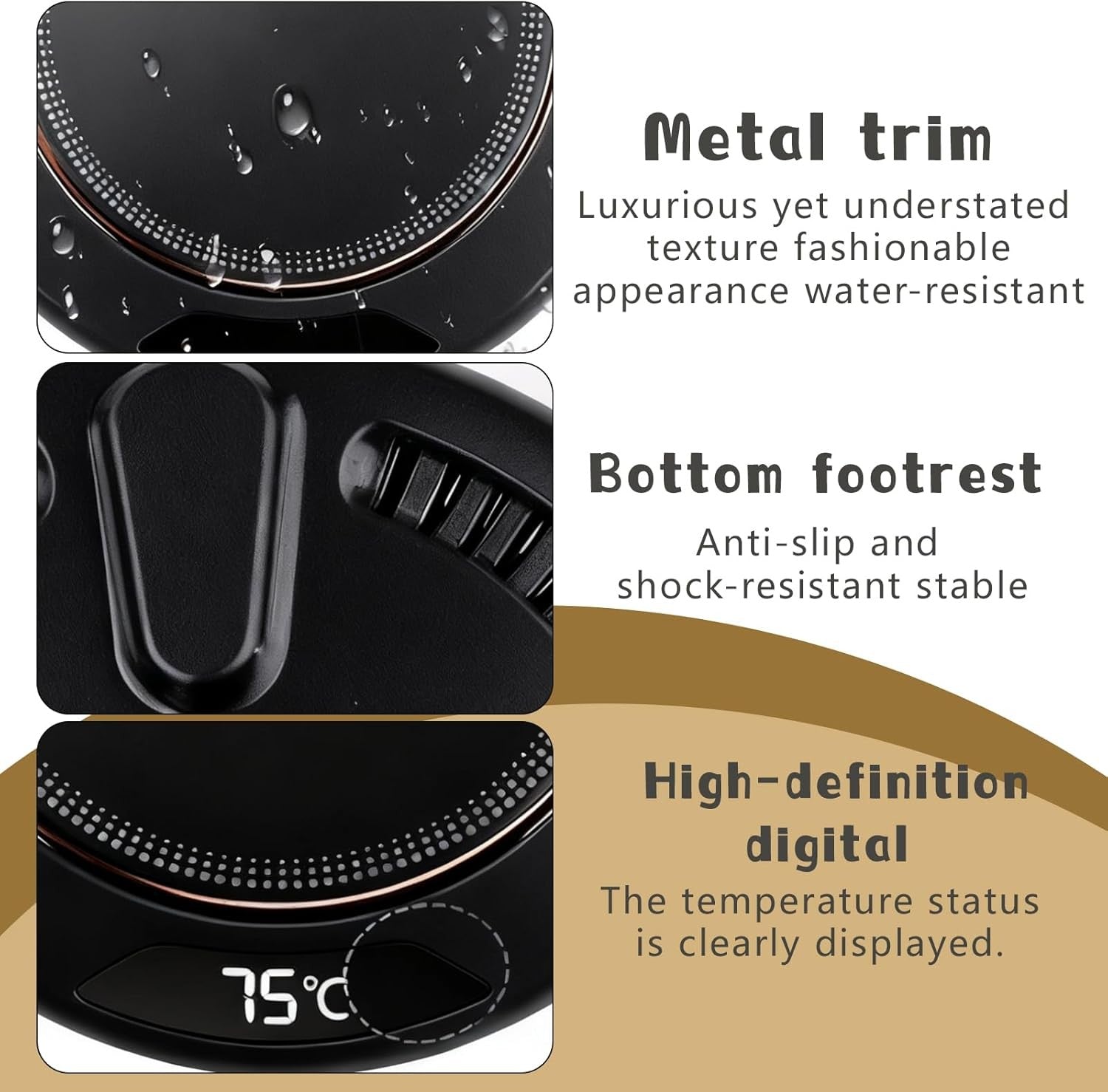Green USB Coffee Mug Warmer 3 Temp Smart Touch 8H Auto Off