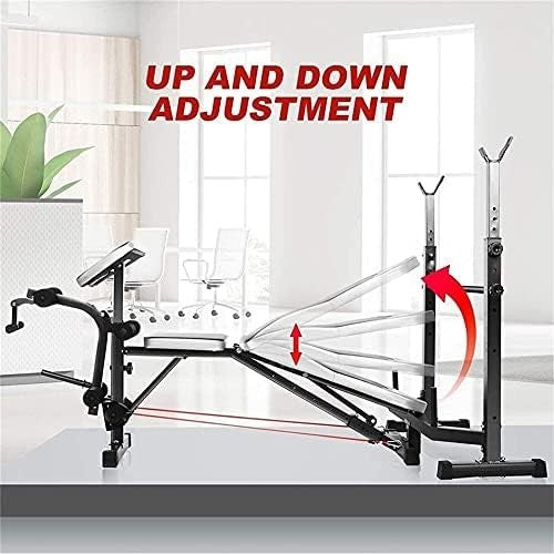Adjustable Weight Bench with Squat Rack Leg Extension Full Home Gym