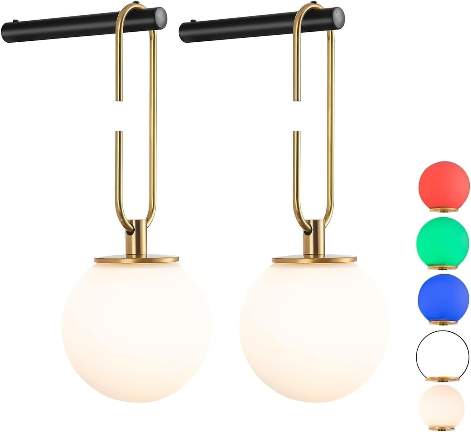 Wireless Battery Operated Wall Sconce Set with Remote Dimmable Lights