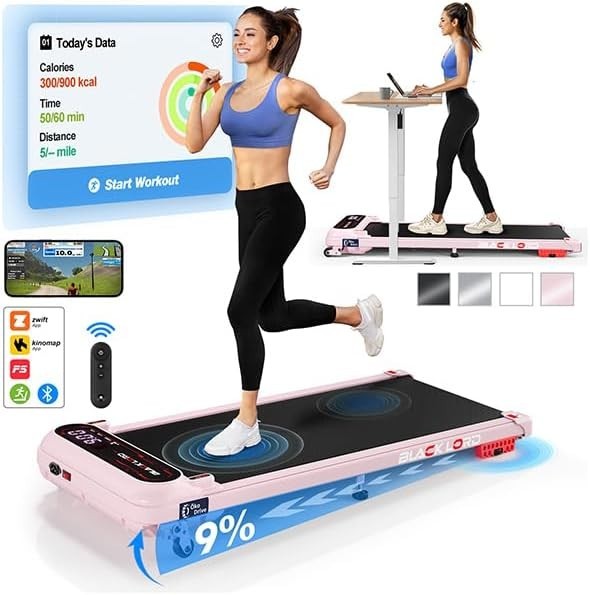 Under Desk Walking Pad Treadmill 9% Incline 11KM/H Home Fitness