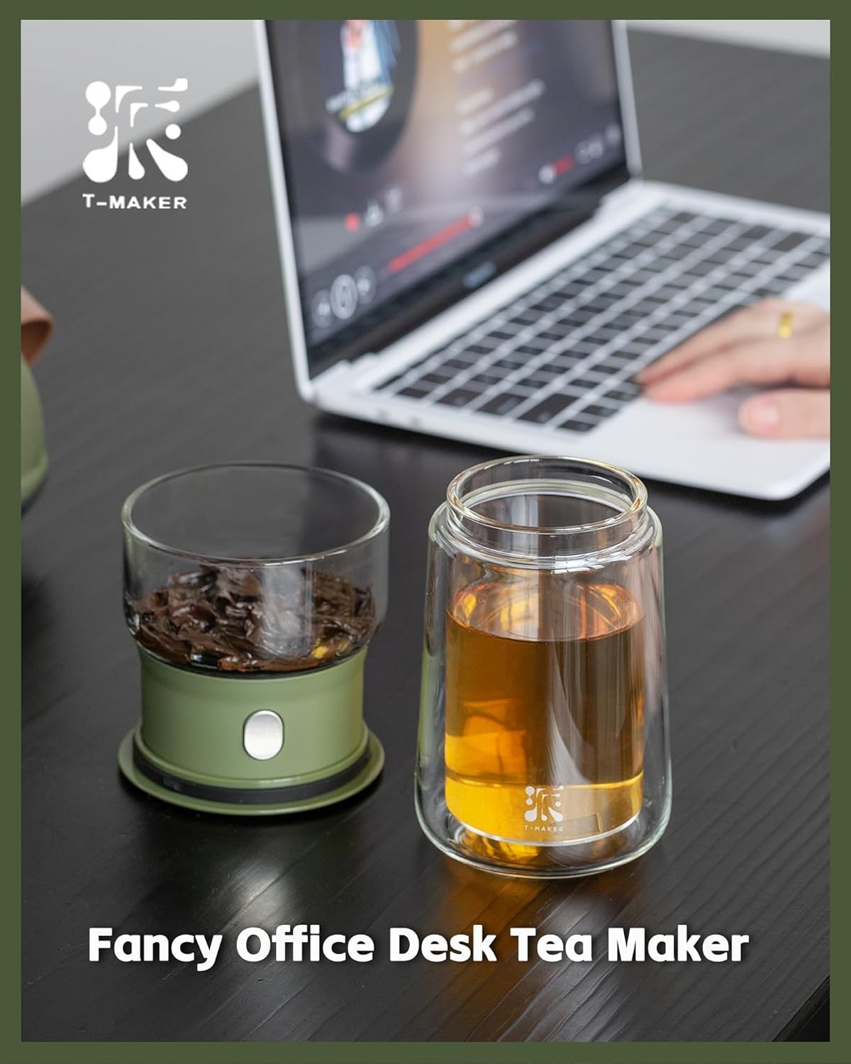 Smart Tea Maker 270ml One Touch Glass Infuser Set with Cup & Case