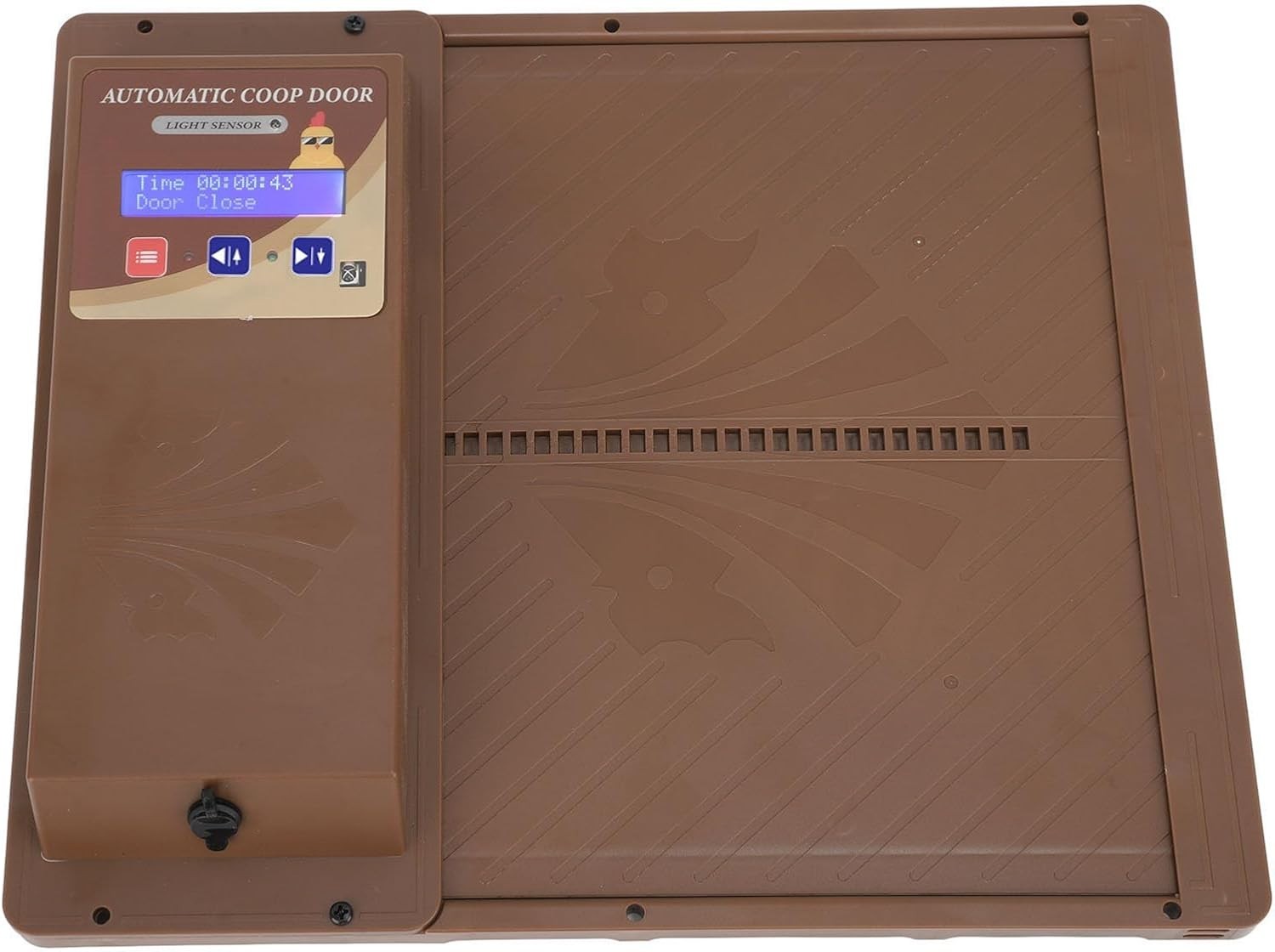 Automatic Chicken Coop Door Opener Timer Light Sensor Brown