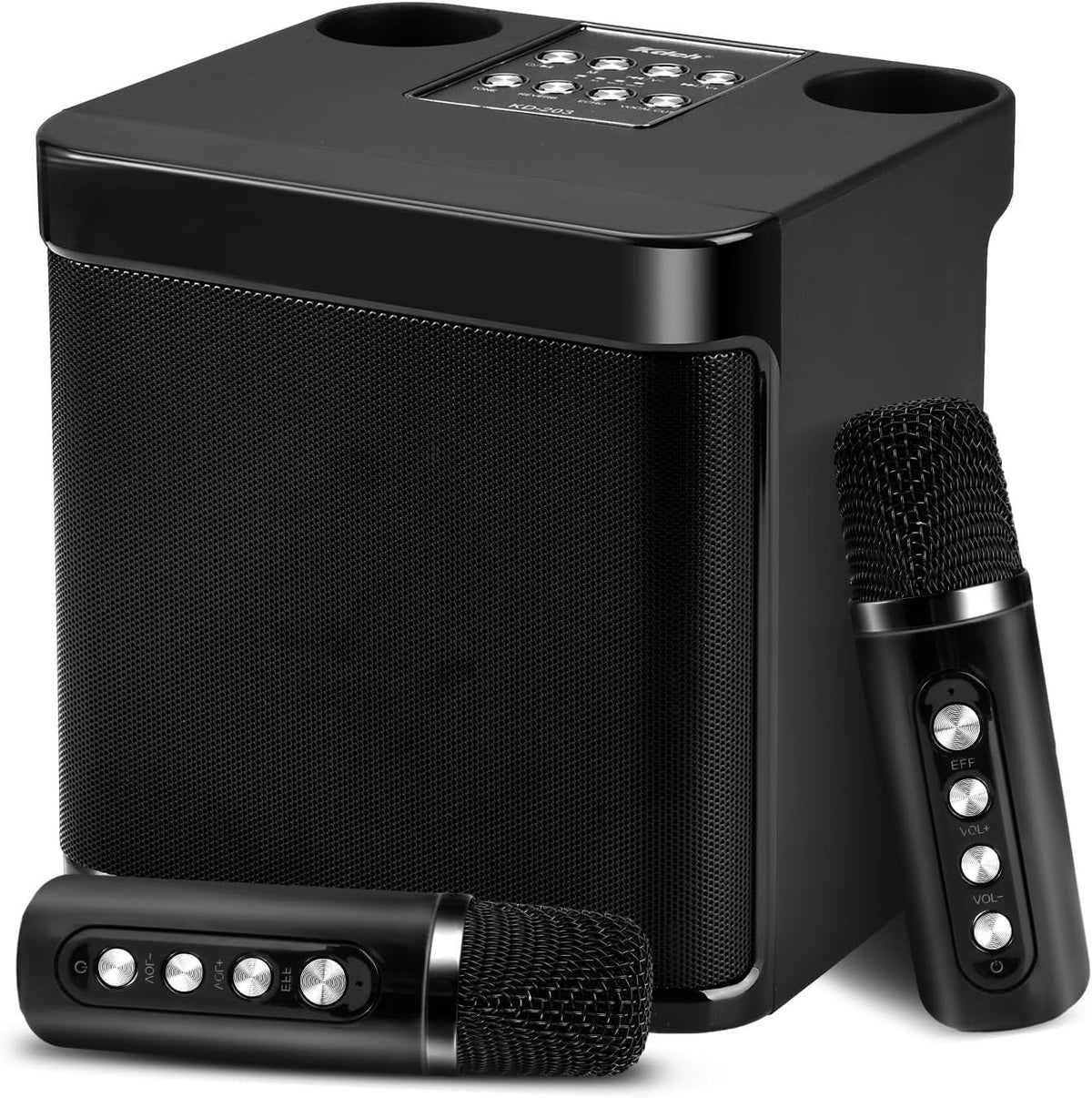 Portable Karaoke Machine with 2 Wireless Mics, Bluetooth PA System