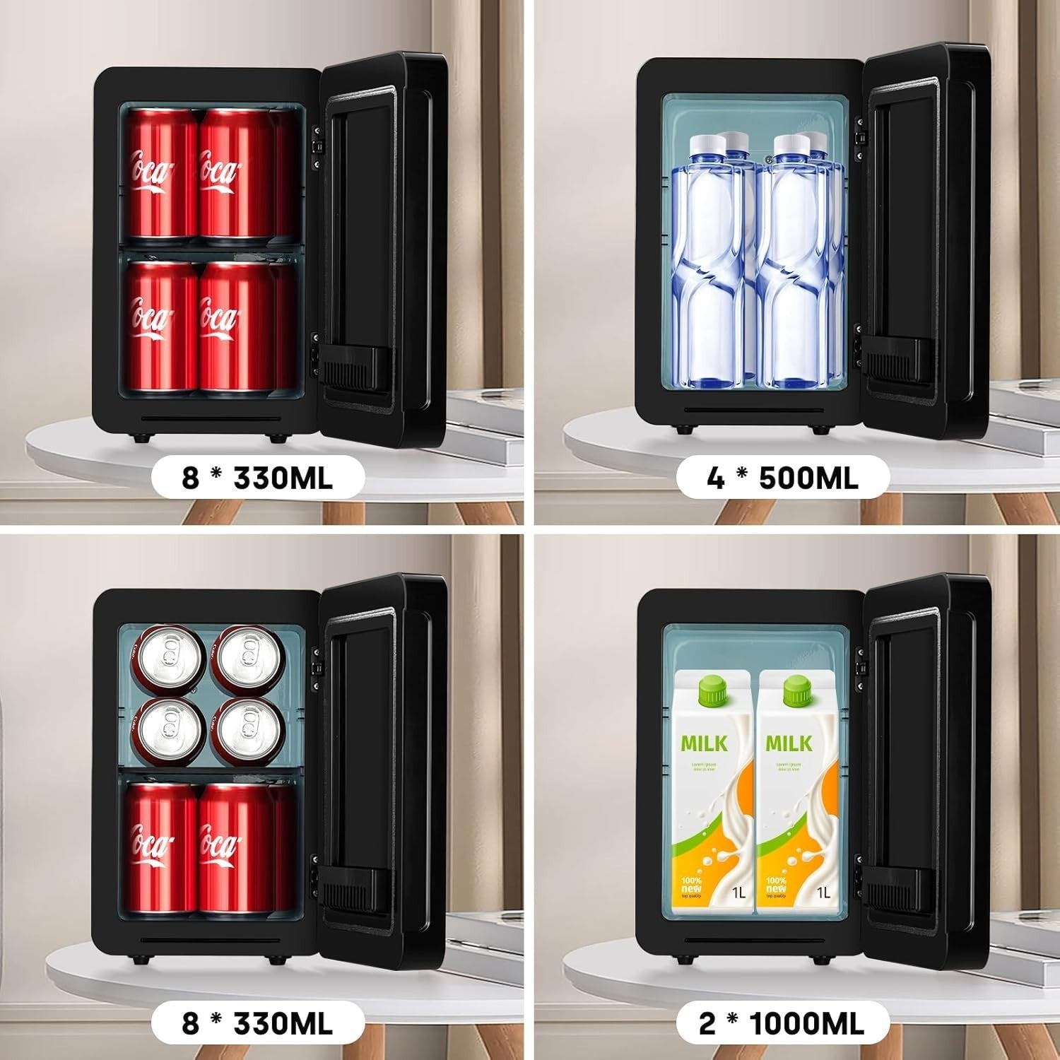 Portable 6L Mini Fridge Cooler Warmer for Home Car Travel Black