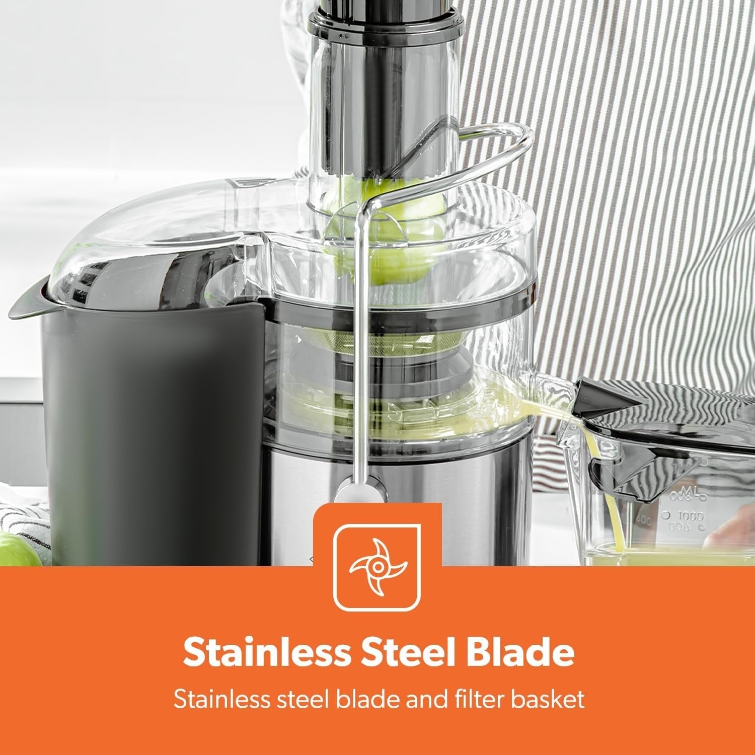 800W Juice Extractor Whole Fruit Vegetable Juicer 75mm Wide Mouth 2 Speed