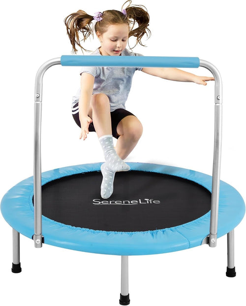 36” Foldable Mini Trampoline Indoor Outdoor Rebounder Foam Handle