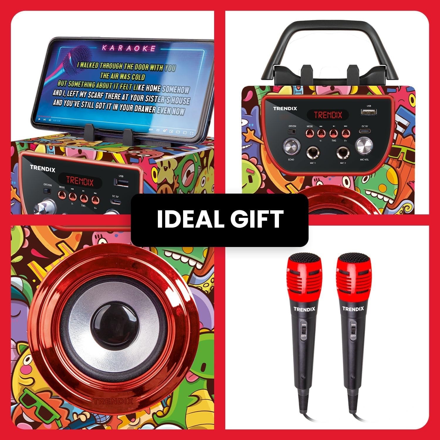 Monster Kids Karaoke Machine 2 Mics Green Bluetooth FM