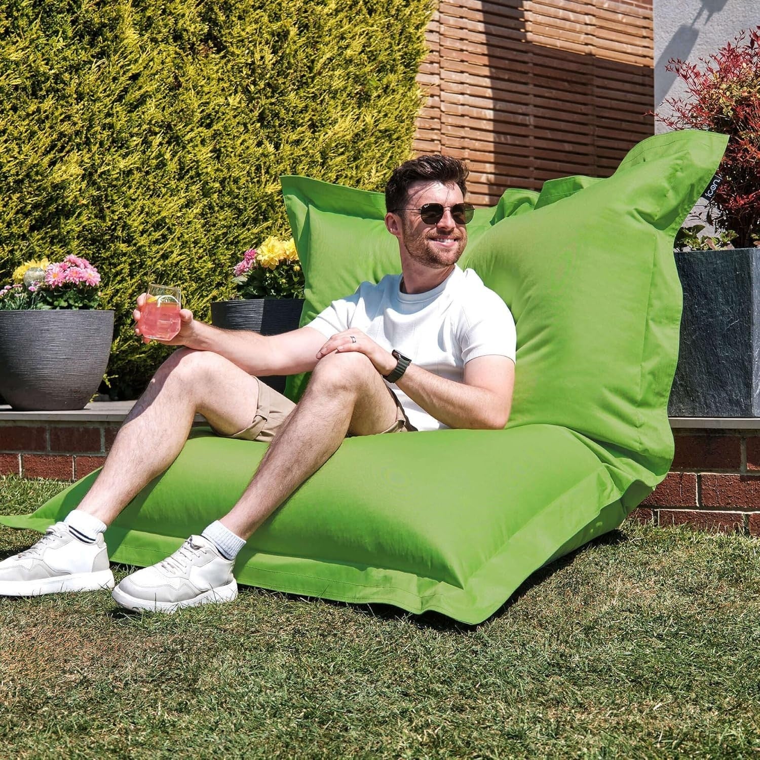 XXL Lime Green Outdoor Bean Bag Lounger Chair Waterproof Floor Seat 180x140