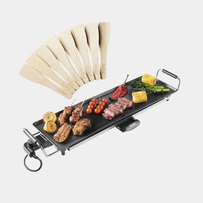 XL Electric Teppanyaki Grill – Non-Stick, 2000W, UK Plug, Drip Tray