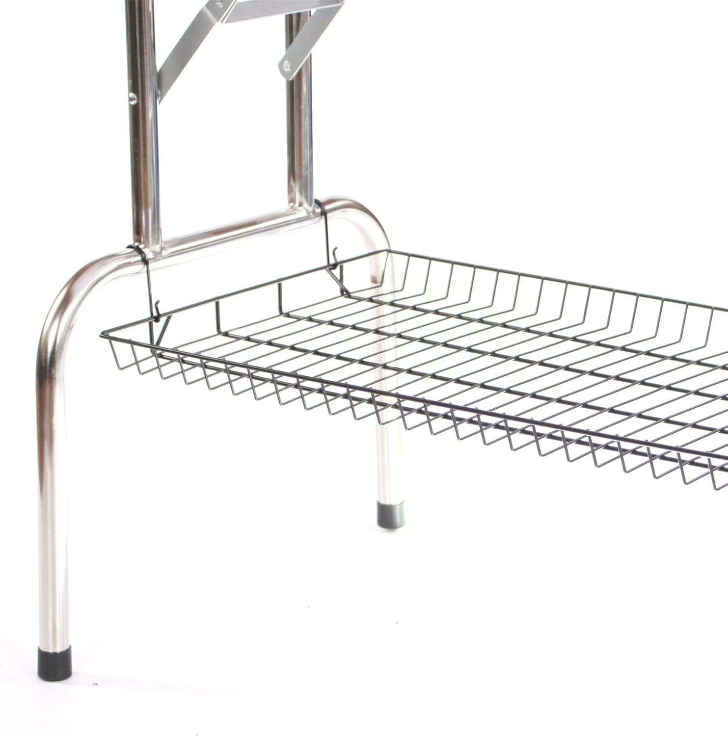 Dog Grooming Table Folding Stainless Steel Adjustable Arm Non Slip Blue