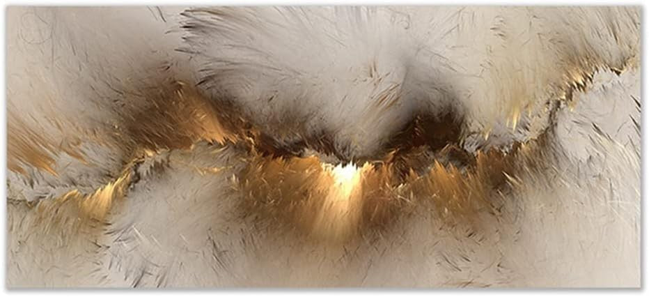 Gold Abstract Aurora Canvas Wall Art – Large Modern XXL 40x80cm Print